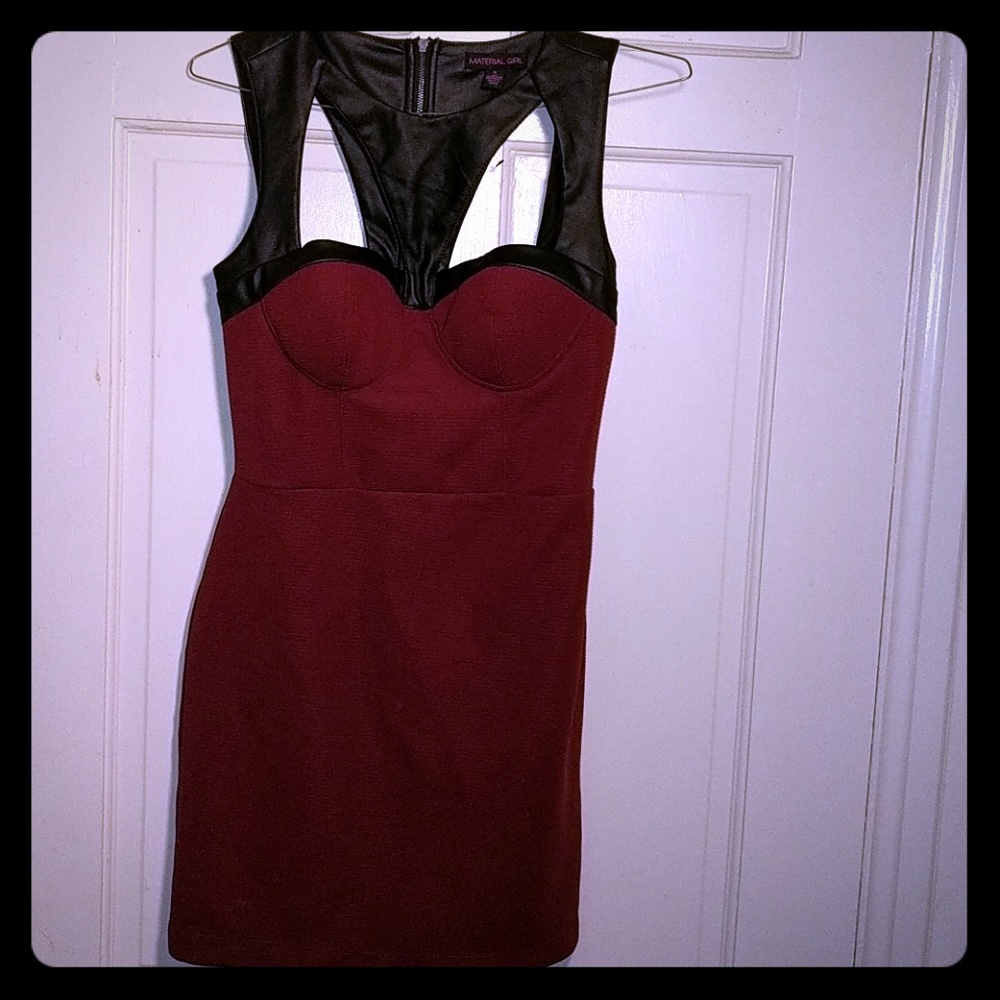 Burgundy & Black cocktail dress